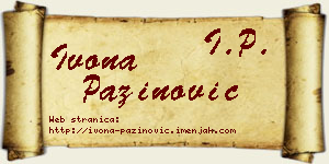Ivona Pažinović vizit kartica